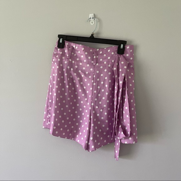 Zara lavender white polka dot paperbag tie waist shorts - Picture 5 of 5